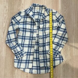 Madewell Blue and White Plaid Women’s Flannel Shirt